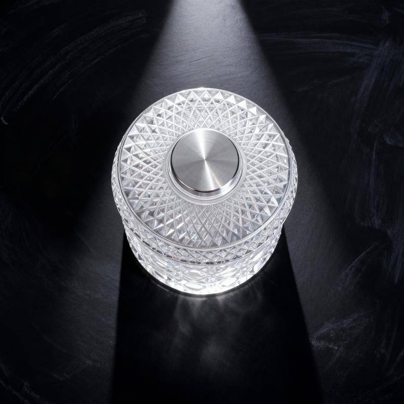* Rotating Crystal Whiskey Glass 360°, Elegant Star-Cut Bourbon Scotch Wine Glass for Men